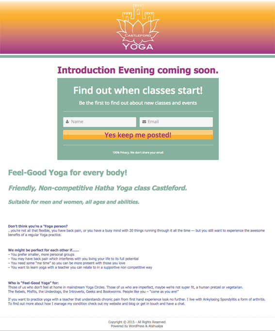 Castleford_yoga_leadpage_design
